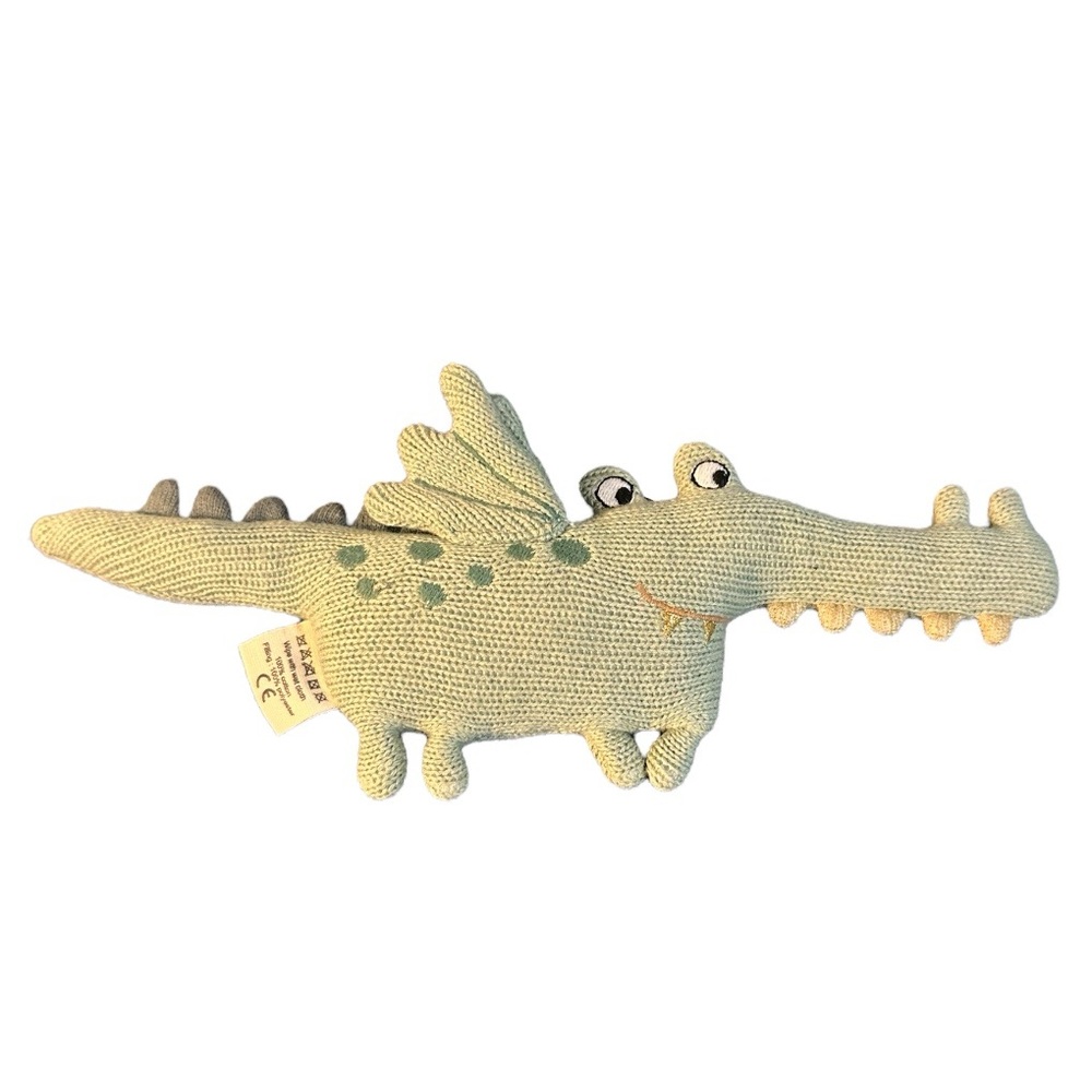OYOY Mini Rattle Crocodile Darling Baby Crocodile Soft Organic Cotton Plush 11